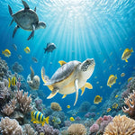 Marine Paradise Fish Turtles Animal Ai Art