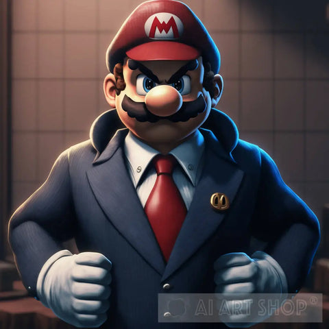 Mario Wearing A Suit Ai Artwork