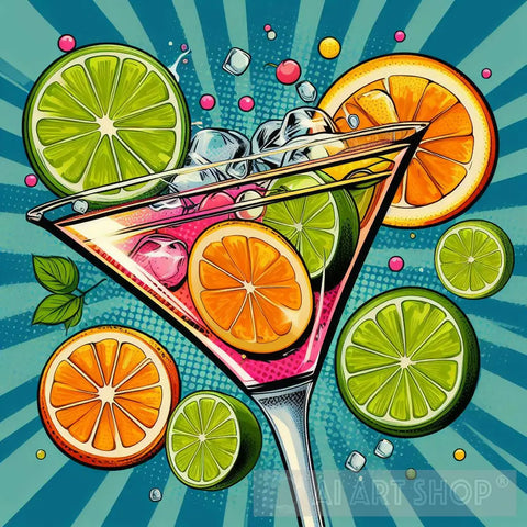 Martini Cheers Pop Art Pop Ai Art