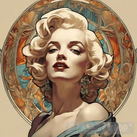 Maryline Monroe À La Façon Alphonse Mucha Ai Artwork