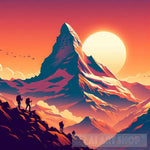 Matterhorn With Climbers Ai Painting