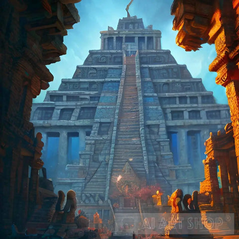 Mayan Temple Ai Artwork