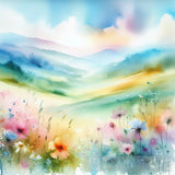 Meadows Water Color Abstract Ai Art