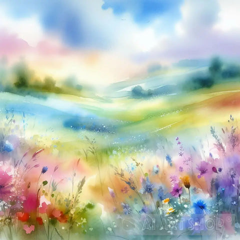Meadows Water Color Abstract Ai Art
