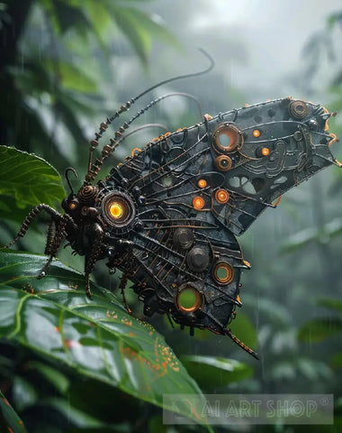 Mechanical Dragonfly And Butterfly Ai Artwork