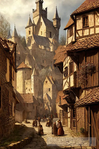 Medieval Village #2 Architecture Ai Art