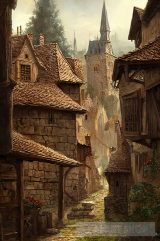 Medieval Village #3 Architecture Ai Art