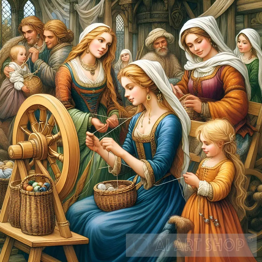 Medieval Spinning Wool Rack spinning wheel,spinning yarn on a spinning wheel,spinning,jillian e...