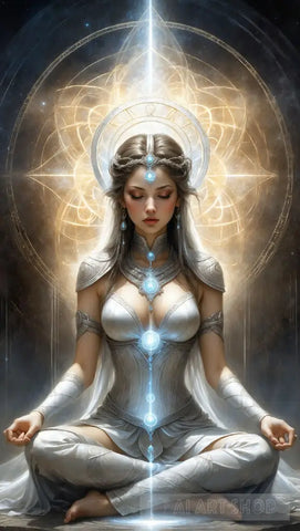 Meditating Goddess Of Light Ai Artwork
