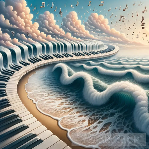 Melodic Shoreline Surrealism Ai Art