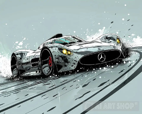 Mercedes Futuristic Car Ai Artwork