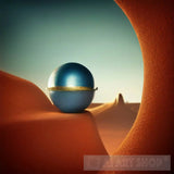 Metal Ball In Desert 512 Ai Artwork