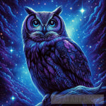 Midnight Enigma: Ais Owl In The Starlit Embrace Ai Painting