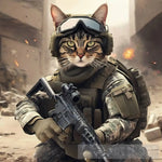 Military Cats Ai Artwork