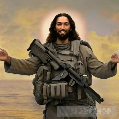 Military Jesus 1 Ai Artwork