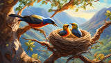 Contest 543A - Monday Masterpiece - A Mother Bird Cares for Her Birds - we7FwHBQnXj1O6hUyiJx--2--zhfci_2x-real-esrgan-x4-plus - Copy