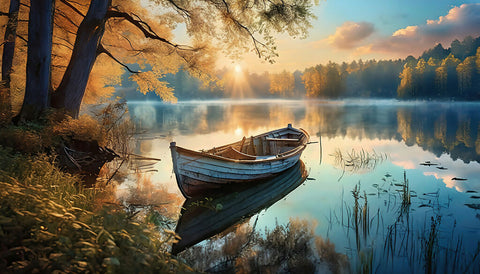 Fishing boat on the lake