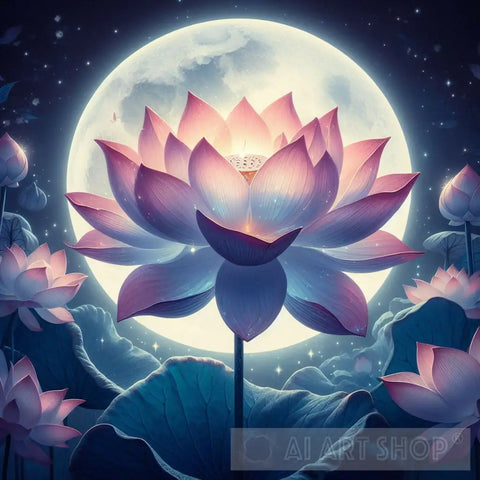 Modern Ai Art - Lunar Lotus Alchemy