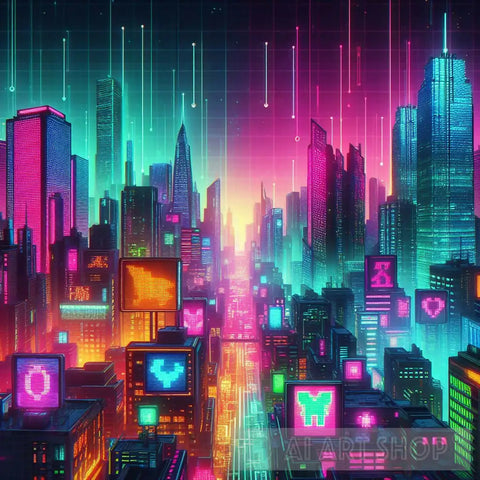 Modern Ai Art - Neon Metropolis