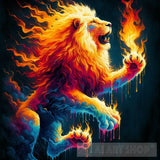 Modern Ai Art - Wildfire Lion