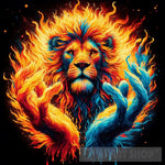 Modern Ai Art - Wildfire Lion