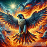 Modern Ai Art - Wildfire Peregrine Falcon