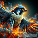 Modern Ai Art - Wildfire Peregrine Falcon