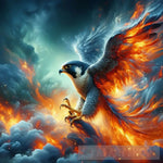 Modern Ai Art - Wildfire Peregrine Falcon