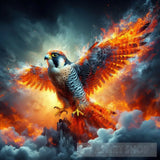 Modern Ai Art - Wildfire Peregrine Falcon