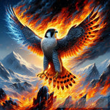 Modern Ai Art - Wildfire Peregrine Falcon