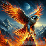 Modern Ai Art - Wildfire Peregrine Falcon