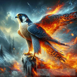 Modern Ai Art - Wildfire Peregrine Falcon