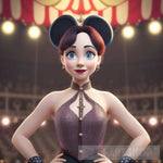 Modern Circus With Magical Performers In A Disney Land Style Portrait Ai Art