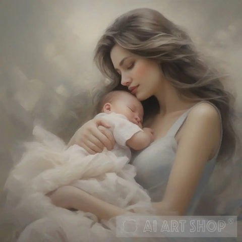 Mom And Her Baby Ai Artwork