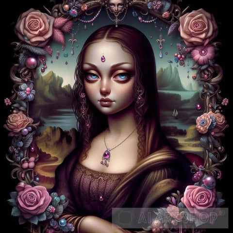 Mona Lisa Flower Framework Ai Artwork