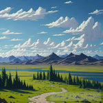 Mongolia Grassland Landscape Ai Art