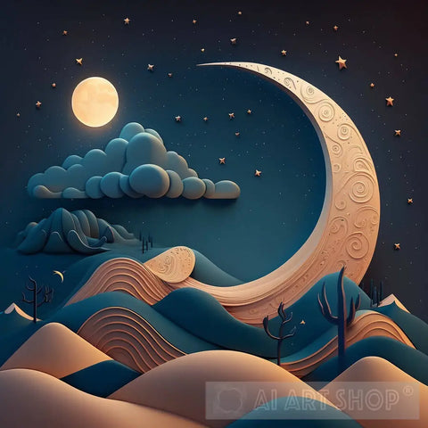 Moon Digital Art Ai Artwork