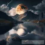 Moon Setting Landscape Ai Art