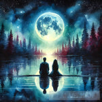 Moonlight In The Woods Landscape Ai Art