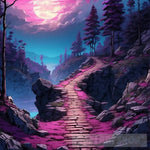 Moonlit Path Landscape Ai Art