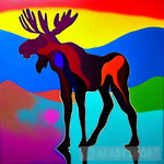 Moose In Alaska Abstract Ai Art