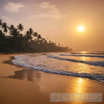 Morning Sunrise On The Beach Sri Lanka Ai Artwork