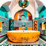 Morocco Bath Decoration With Ladies Working Ai Artwork