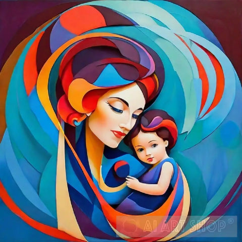 Mother With Child Ai Artwork