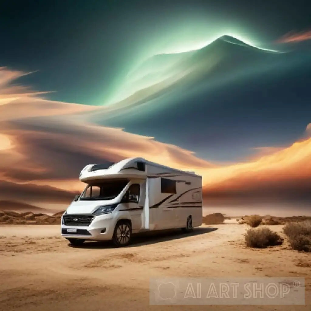 MOTORHOME IN DESERT