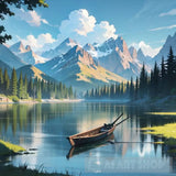 Mountain Lake Nature Ai Art