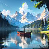 Mountain Lake Nature Ai Art