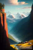 Mountain Landscape Ai Artwork