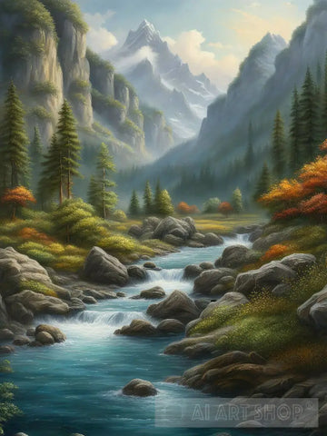 Mountain Landscape Ai Painting