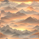 Mountain Majesty: A Warm Sunrise Serenity Landscape Ai Art